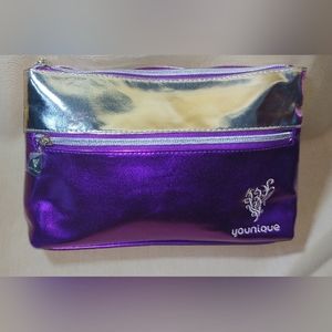 Purple And Gold Younique Clutch With Zipper